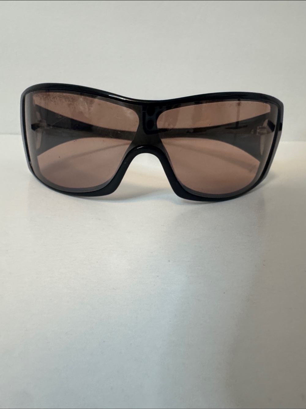 Oakley Riddle Sunglasses - Black Frame / Brown Lens - Y2K Wrap Style